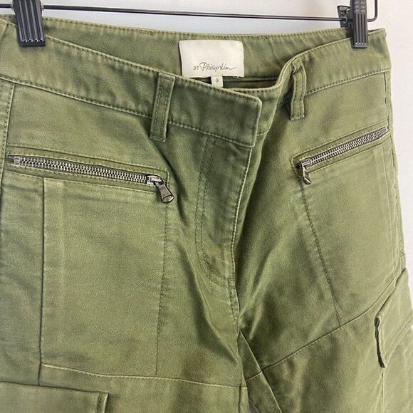 3.1 Phillip Lim olive green Cotton fitted cargo pants 0 - Picture 3 of 5